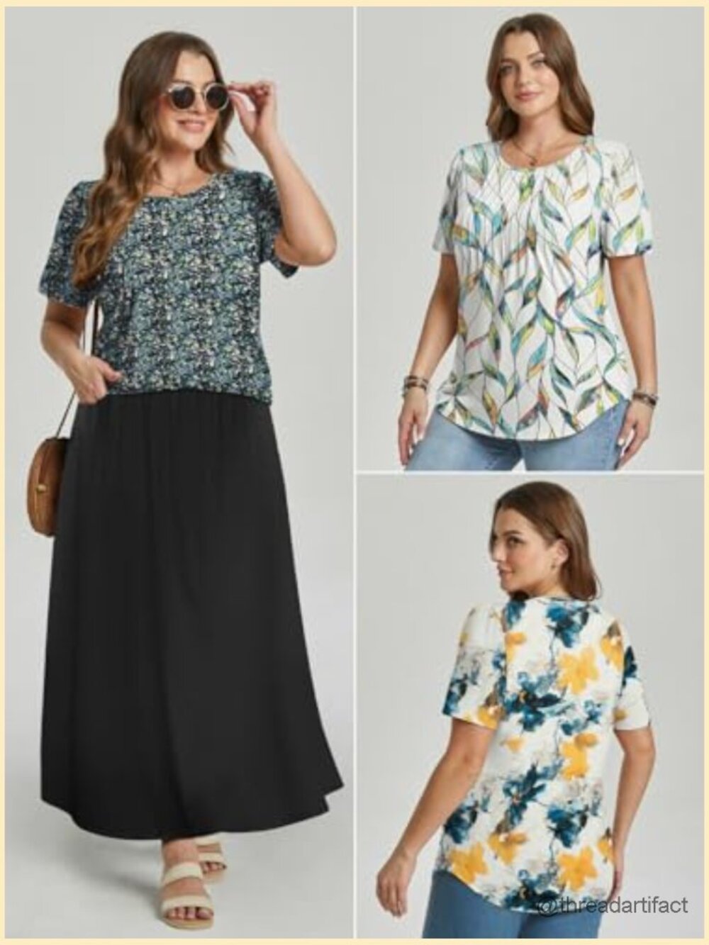 Pleated Short Sleeve Blouse - Dressy Casual Summer Top - Picture 4 of 7